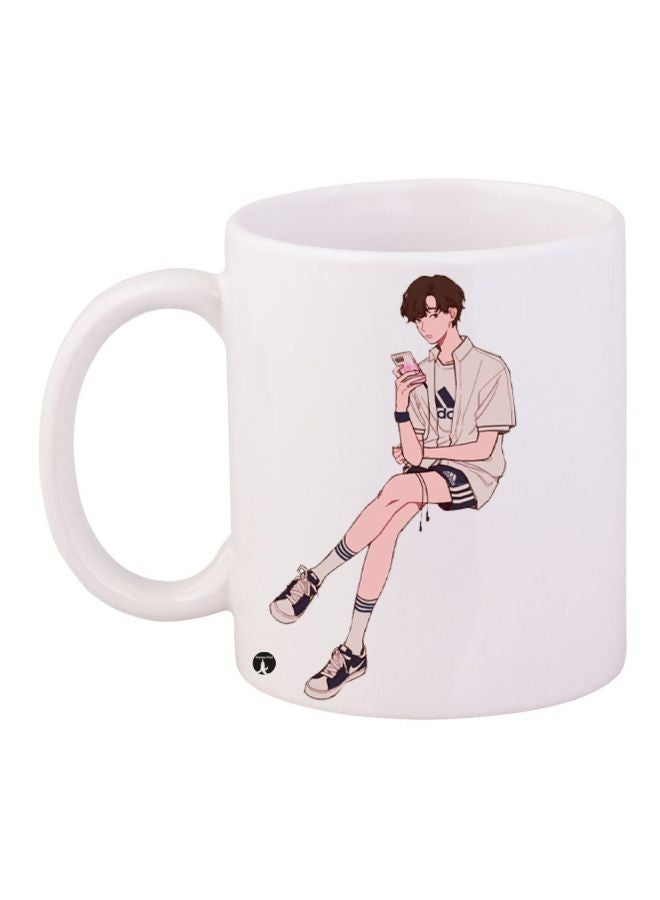 BP Boy Printed Coffee Mug White/Beige/Black