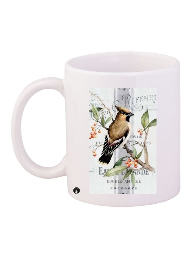 BP Bird Printed Coffee Mug White/Brown/Green