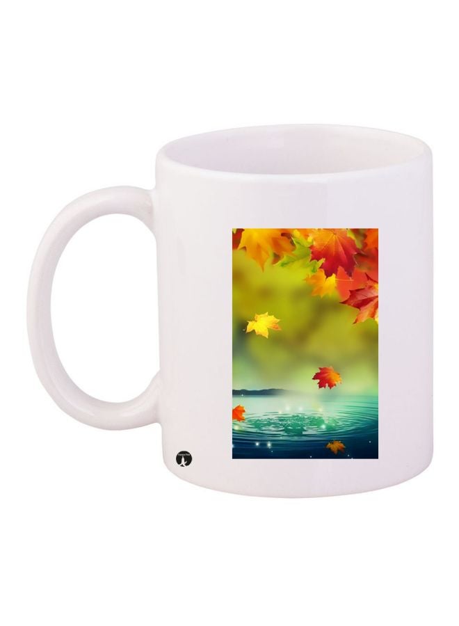 Nature Themed Coffee Mug White/Green/Orange