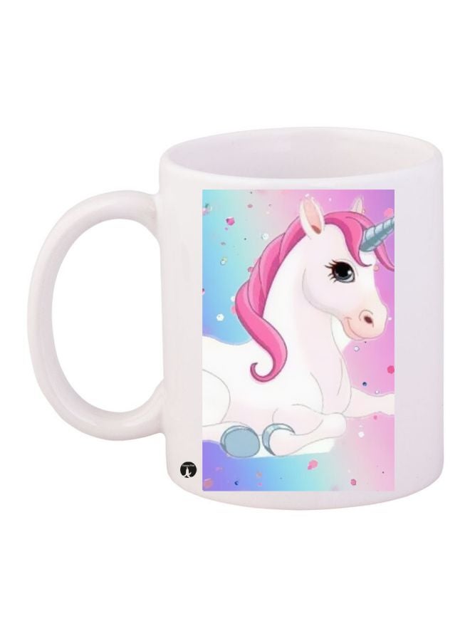 Unicorn Printed Coffee Mug White/Pink/Blue