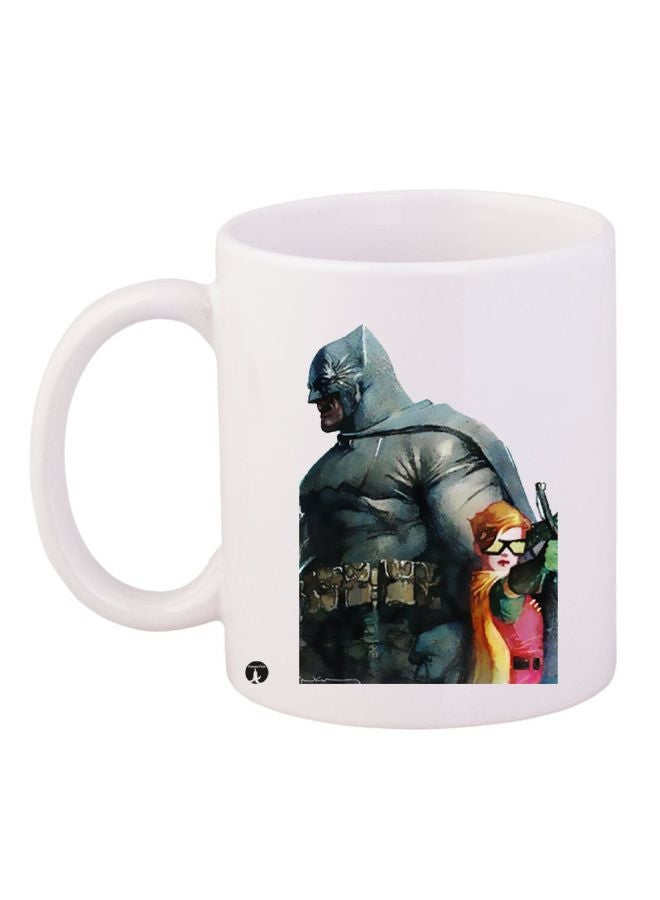 بي بي مج قهوة مطبوع عليه صورة باتمان وروبن أبيض / أسود / بني