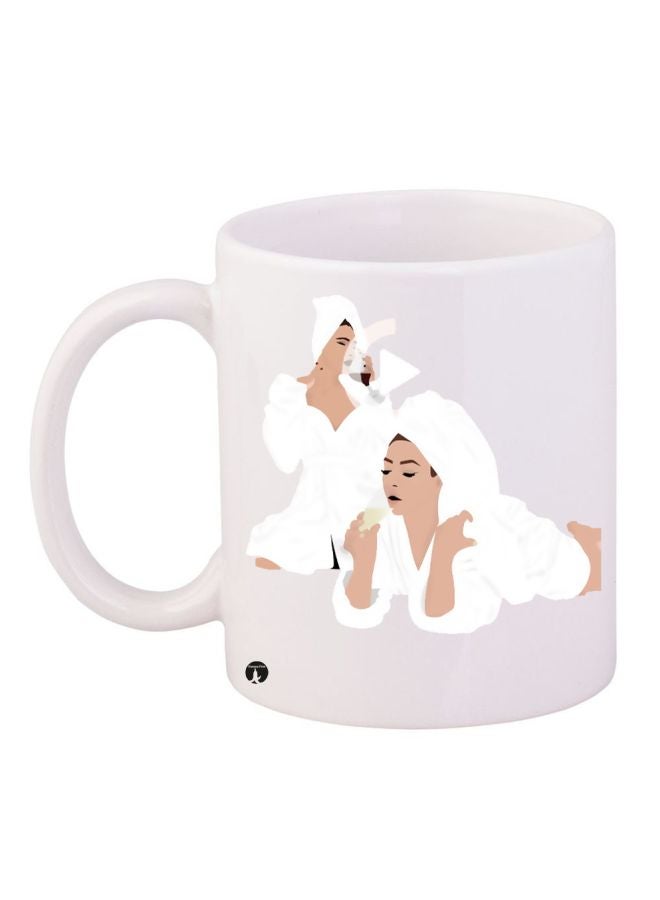 Girls Printed Coffee Mug White/Beige