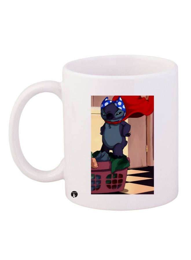 بي بي مج قهوة بطبعة شخصية كارتونية أبيض/ بني/ رمادي