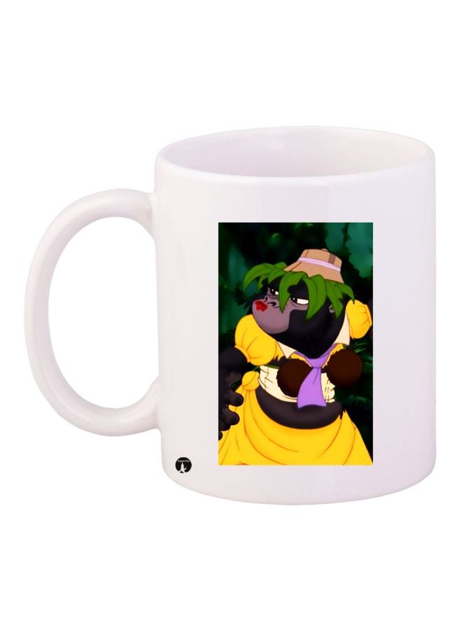 Cartoon Printed Coffee Mug White/Black/Yellow