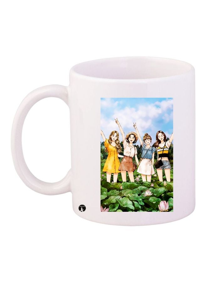 BP Girls Printed Coffee Mug White/Green/Blue