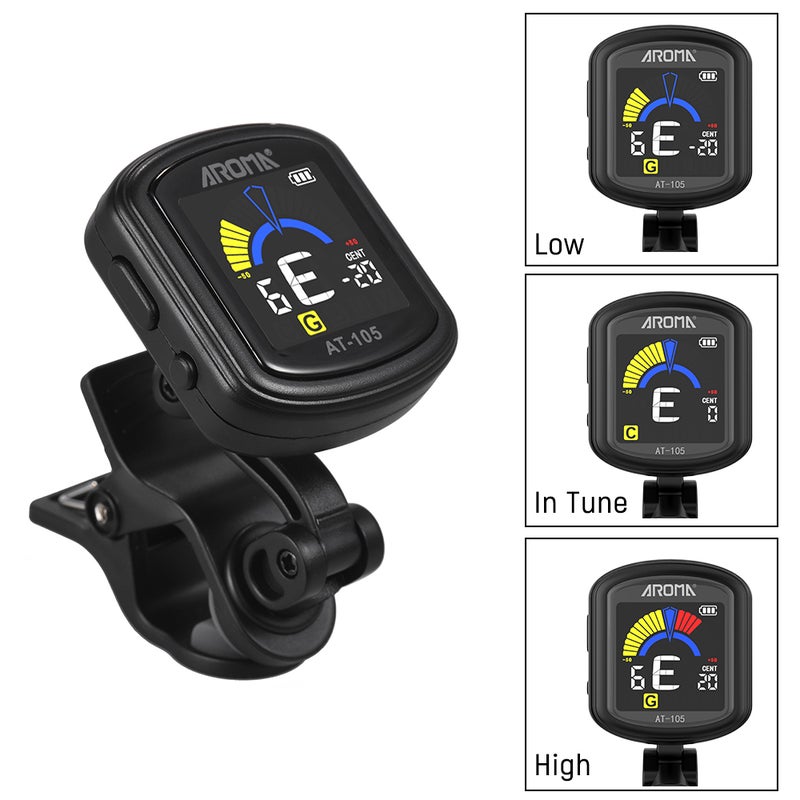 Generic - Rechargeable Clip-on Tuner For Chromatic/Guitar/Bass/Ukulele/Violin - Image 1