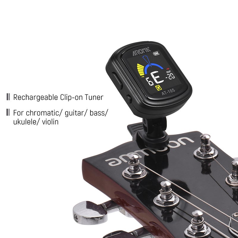 Generic - Rechargeable Clip-on Tuner For Chromatic/Guitar/Bass/Ukulele/Violin - Image 1