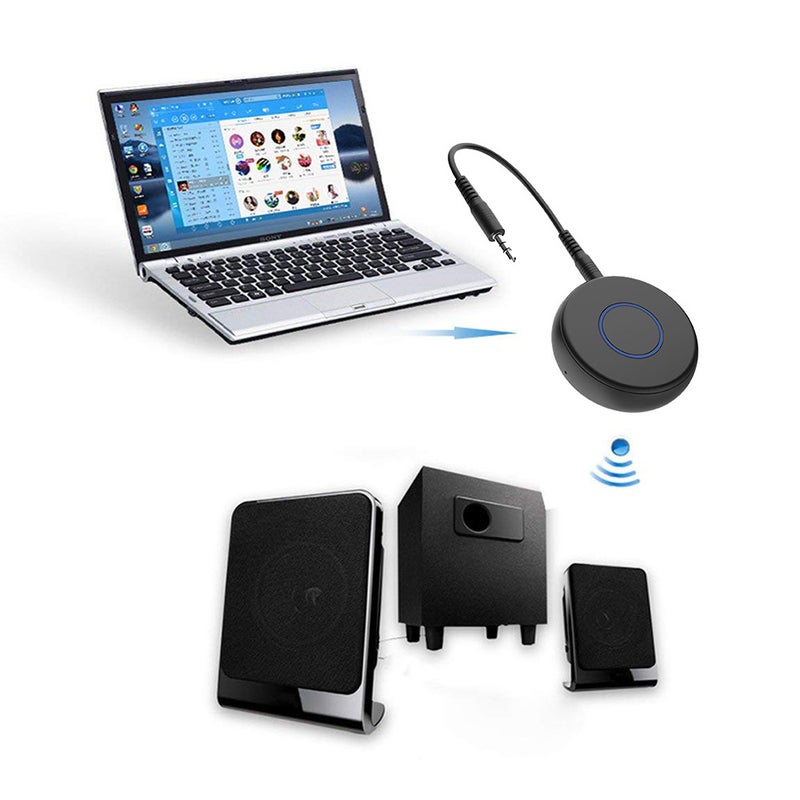 2-in-1 Wireless 3.5mm Audio Bluetooth 5.0 Transmitter & Receiver V7374_P Black - Image 4