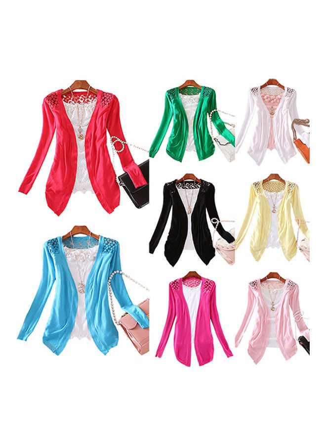 Generic Solid Knitted Cardigan Black  - Image 3