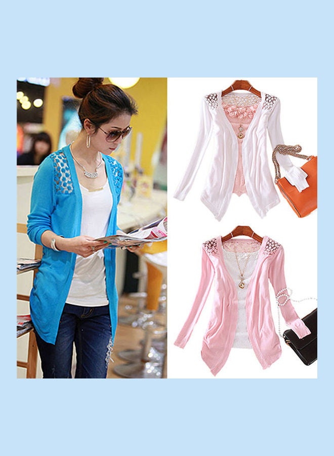 Generic Solid Knitted Cardigan Yellow  - Image 4