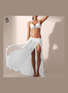 Women's Fashion Swimwear Bikini Cover-up Skirt  Beach Tulle Beachwear White