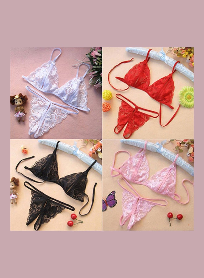 Generic - Lacy Bra And G-String Set White - Image 1