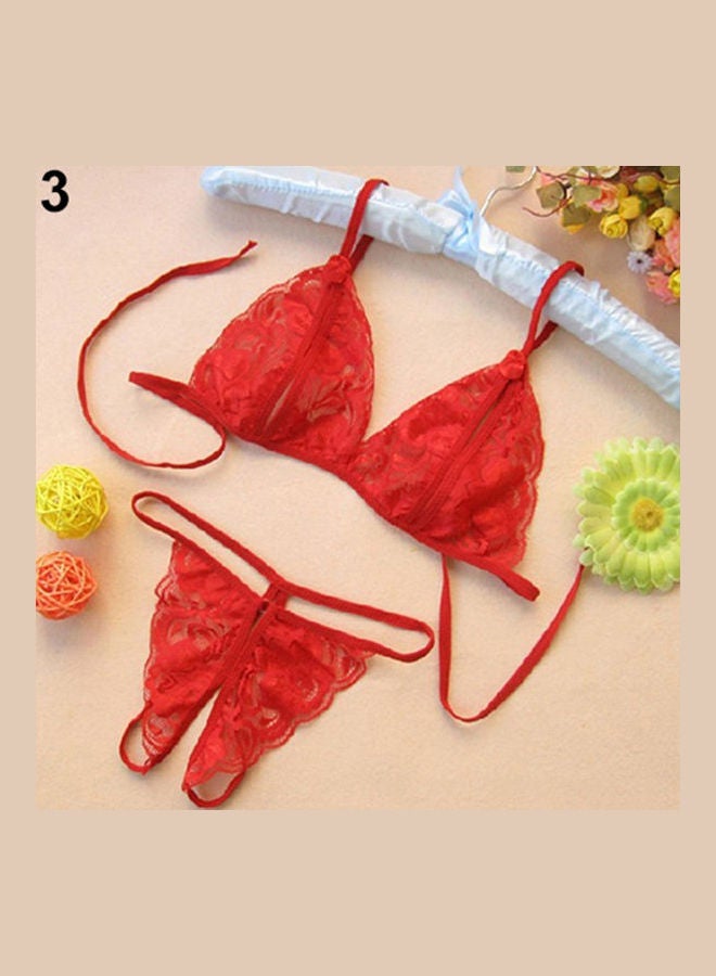 Generic - Lacy Bra And G-String Set White - Image 1