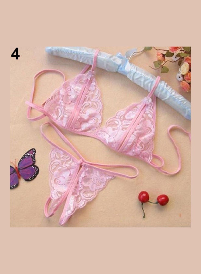 Generic - Lacy Bra And G-String Set White - Image 1