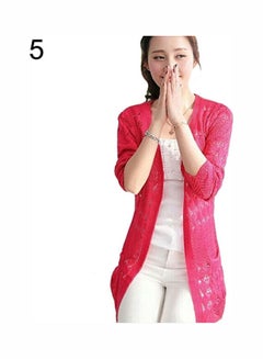 Korean Style Knitted Cardigan Red