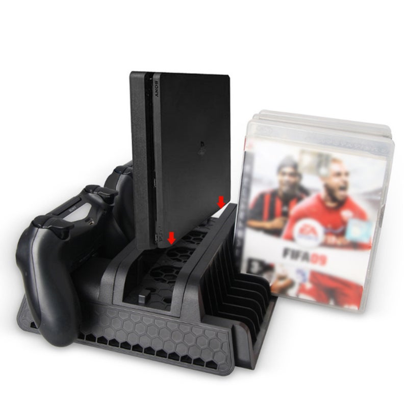 Generic - PS4 SLIM PRO Multifunctional Cooling Vertical Stand Black - Image 1