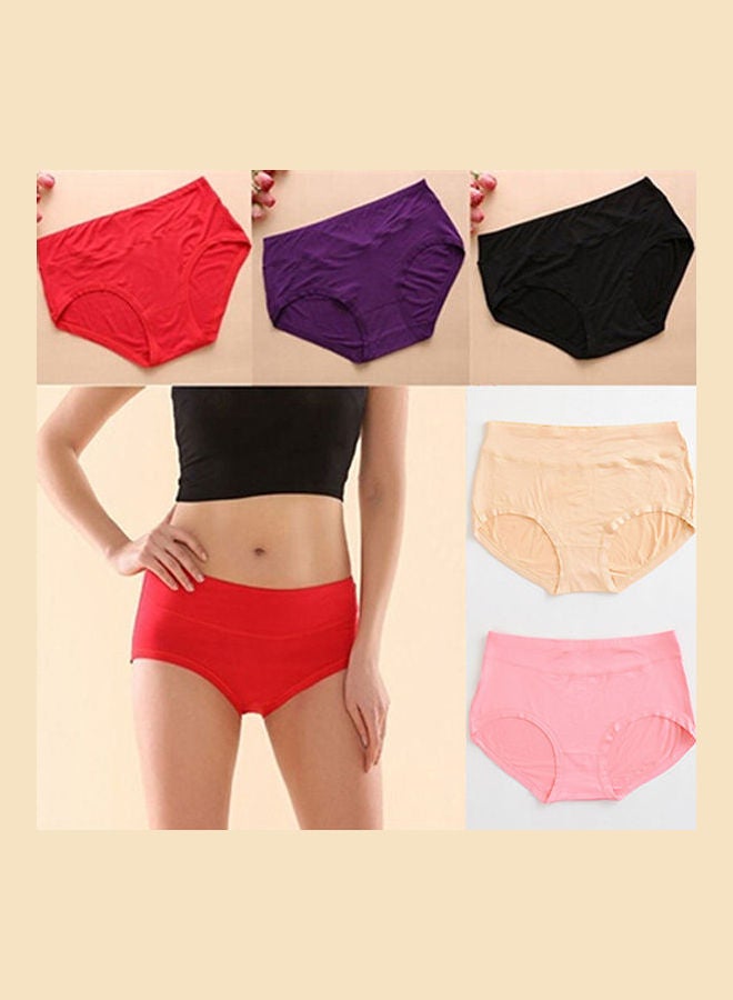 Women's Fashion Bamboo Fiber Antibacterial Underwear Set Pink - Image 1