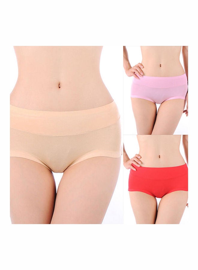 Women's Fashion Bamboo Fiber Antibacterial Underwear Set Pink - Image 3