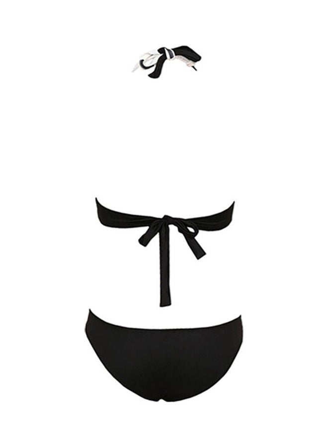 Generic Women's Fashion Polka Dot Swimwear Summer Monokini One-Piece Bikini Black White  - Image 3