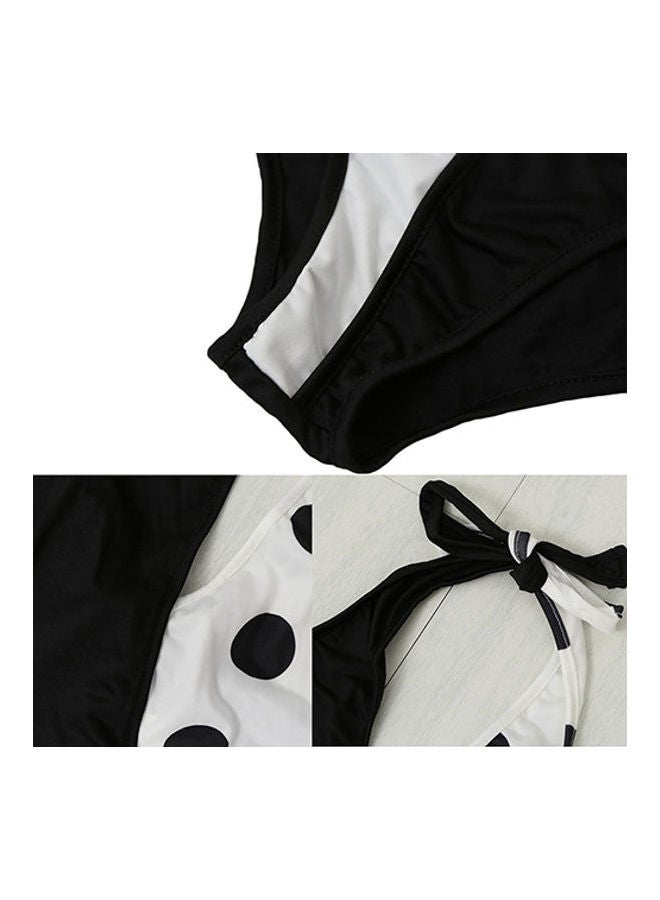 Generic Women's Fashion Polka Dot Swimwear Summer Monokini One-Piece Bikini Black White  - Image 4