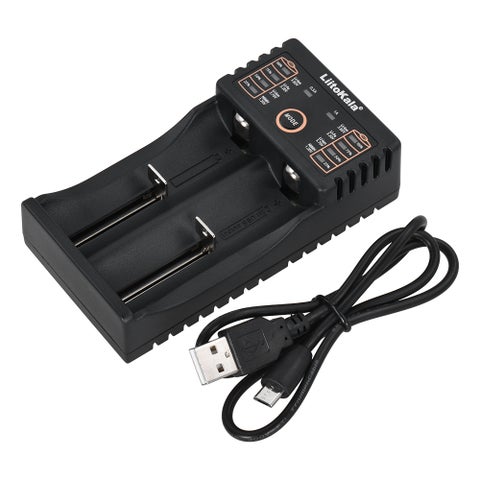 Lii-202 Smart Battery Charger For 1.2V/3.7V/3.2V/3.85V AA/AAA 18490/18350/16340/14500/10440 NiMH Lithium Rechargeable Batteries Black