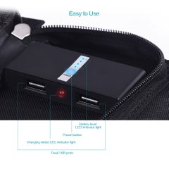 dodocool 12W 10000mAh Portable Foldable Dual USB Solar Charger Power Bank Black  - Image 5