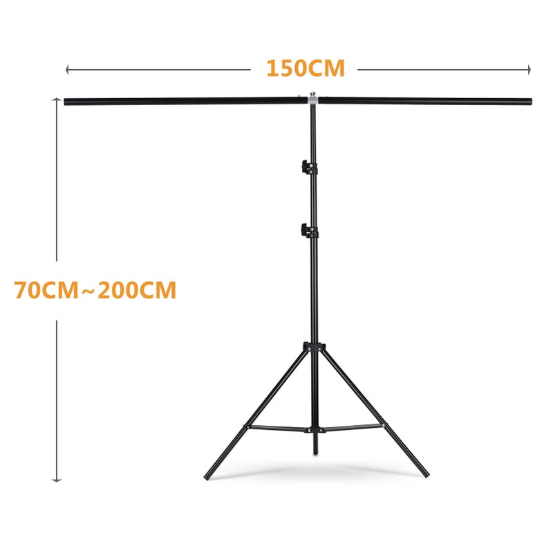 ANDOER 1.5x2m/4.9x6.5ft Portable Adjustable Height T-Shape Backdrop Stand Background Bracket Kit Black - Image 5