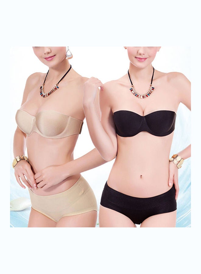 Women's  Bra One-Piece Strapless Tape Fashion Invisible Seamless Brassiere Black  - Image 5