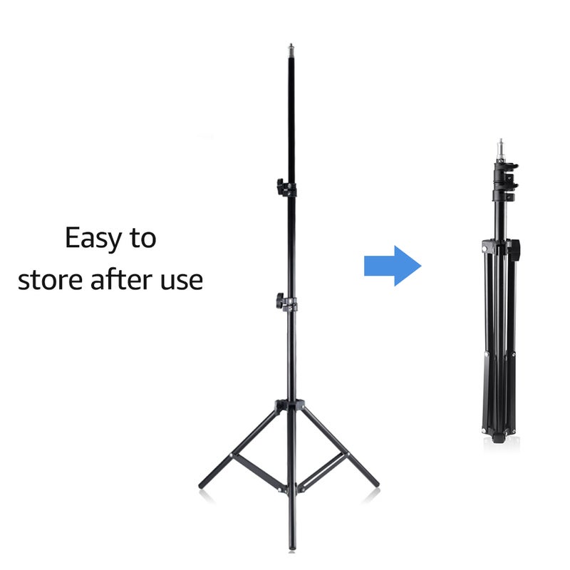 Generic - 150cm Light Stand Adjustable Height Three Sections Tripod Black - Image 1