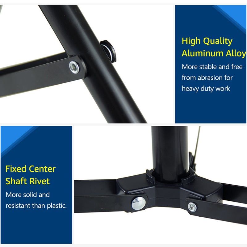 50cm Lightweight Light Stand Adjustable Height Two Sections Tripod Black  - Image 3