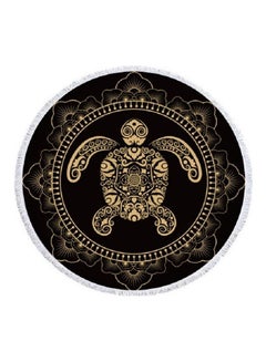 Animal Pattern Round Superfine Fiber Beach Towel With Tassel 22 x 2 x 22cm