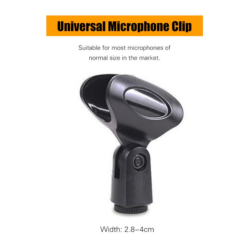 Height Angle Adjustable Floor-Standing Mic Tripod Stand With Mic-Clip And Phone Holder Black  - Image 4