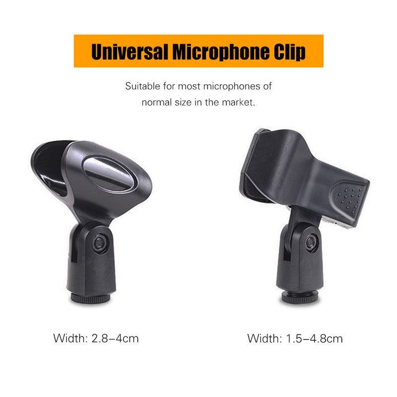 Height Angle Adjustable Floor-Standing Mic Tripod Stand With Dual Mic-Clip Black  - Image 4