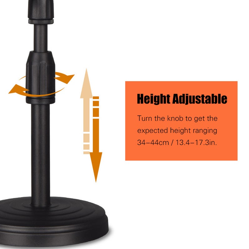 Cell Phone Stand With Ring Light And Dual Holders Black  - Image 4