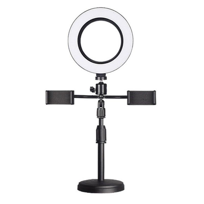 Cell Phone Stand With Ring Light And Dual Holders Black  - Image 5