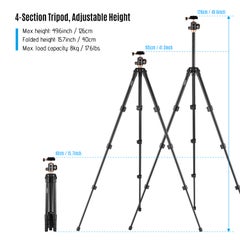 Q160SA Camera Complete Tripods With Panoramic Ballhead Bubble Level Adjustable Height Black/Gold - v1605879806/N41530863A_6