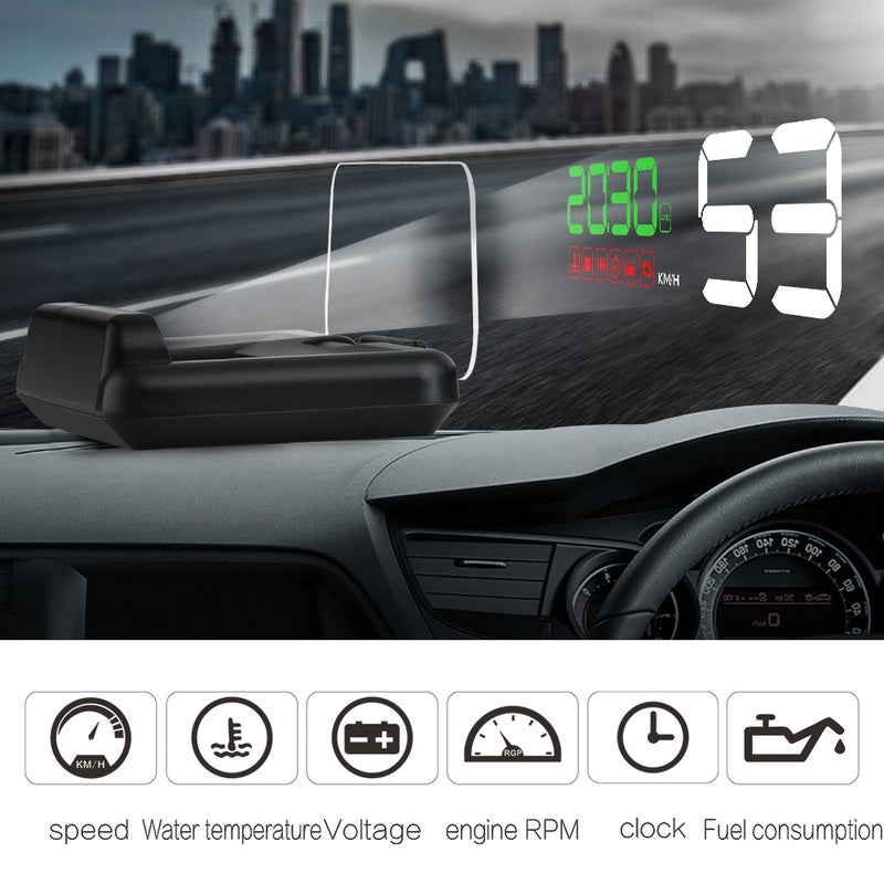 High Definition Speedometer Diagnostic OBDⅡ Fault Code Elimination Safe Driving Car Head Up Display - Image 1