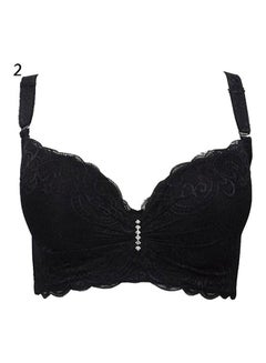 Women Adjustable Push Up Side Gathering Furu Lace Bra Shaping Underwear Red - v1605883297/N42477930V_5