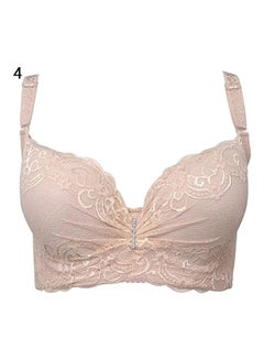 Women Adjustable Push Up Side Gathering Furu Lace Bra Shaping Underwear Red - v1605883297/N42477930V_7