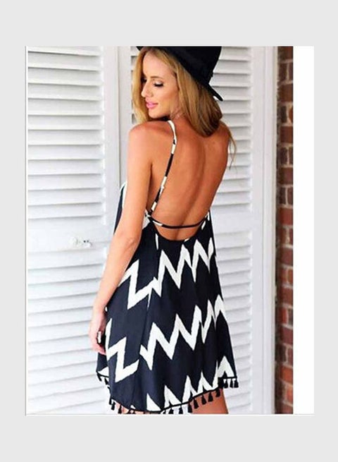 Generic Summer Loose Short Wave Backless Tassel Beach Dress Multicolour | Best Price UAE | Dubai, Abu Dhabi Generic Summer Loose Short Wave Backless Tassel Beach Dress Multicolour | Best Price UAE | Dubai, Abu Dhabi