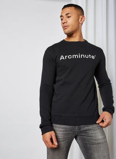 Both Side Cut Long Sleeve Sweatshirt Black