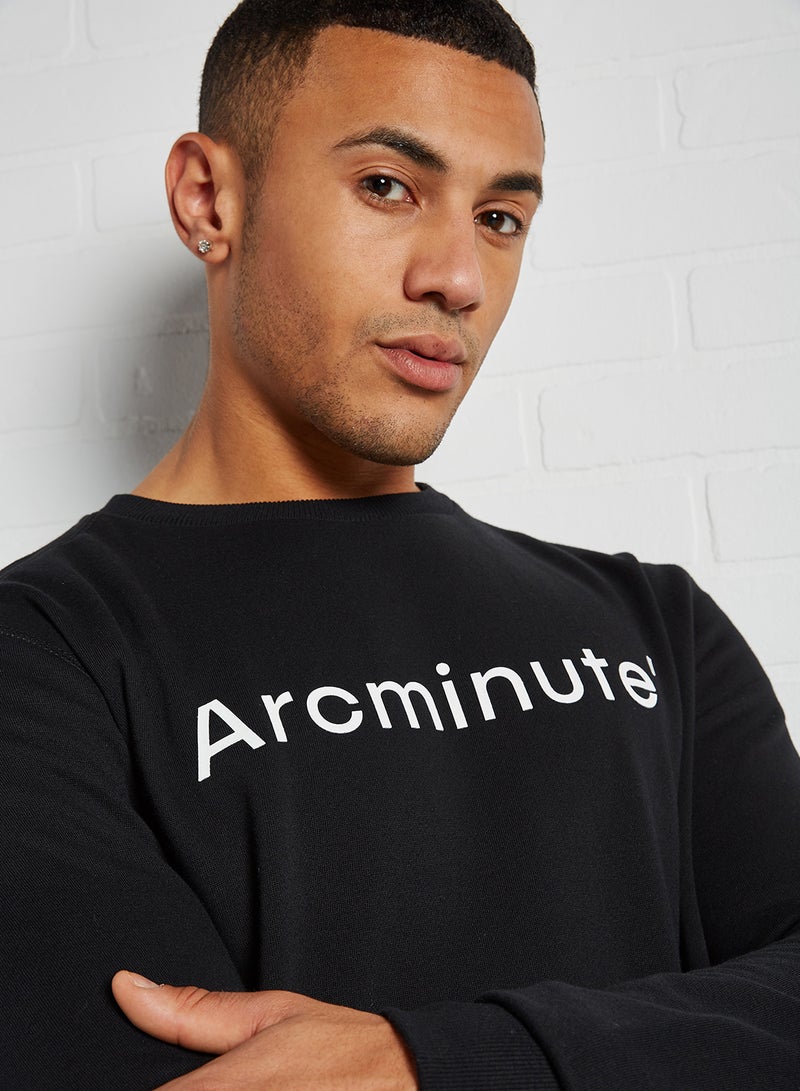 Arcminute - Both Side Cut Long Sleeve Sweatshirt Black - Image 1