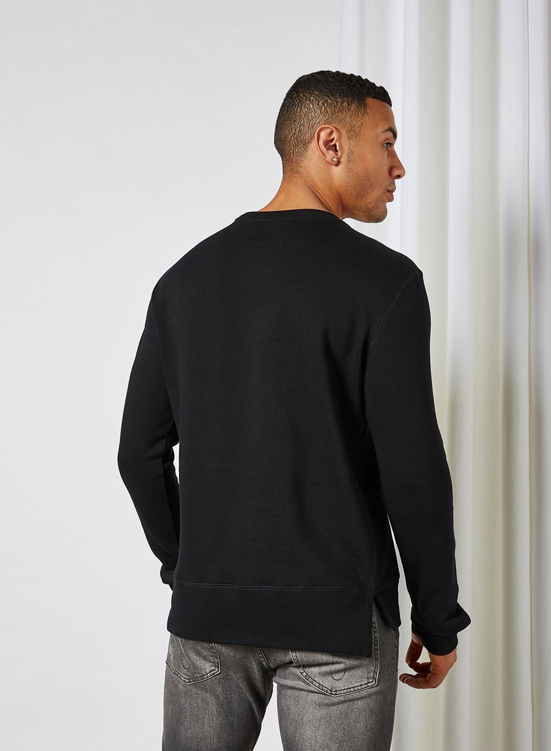 Arcminute - Both Side Cut Long Sleeve Sweatshirt Black - Image 1