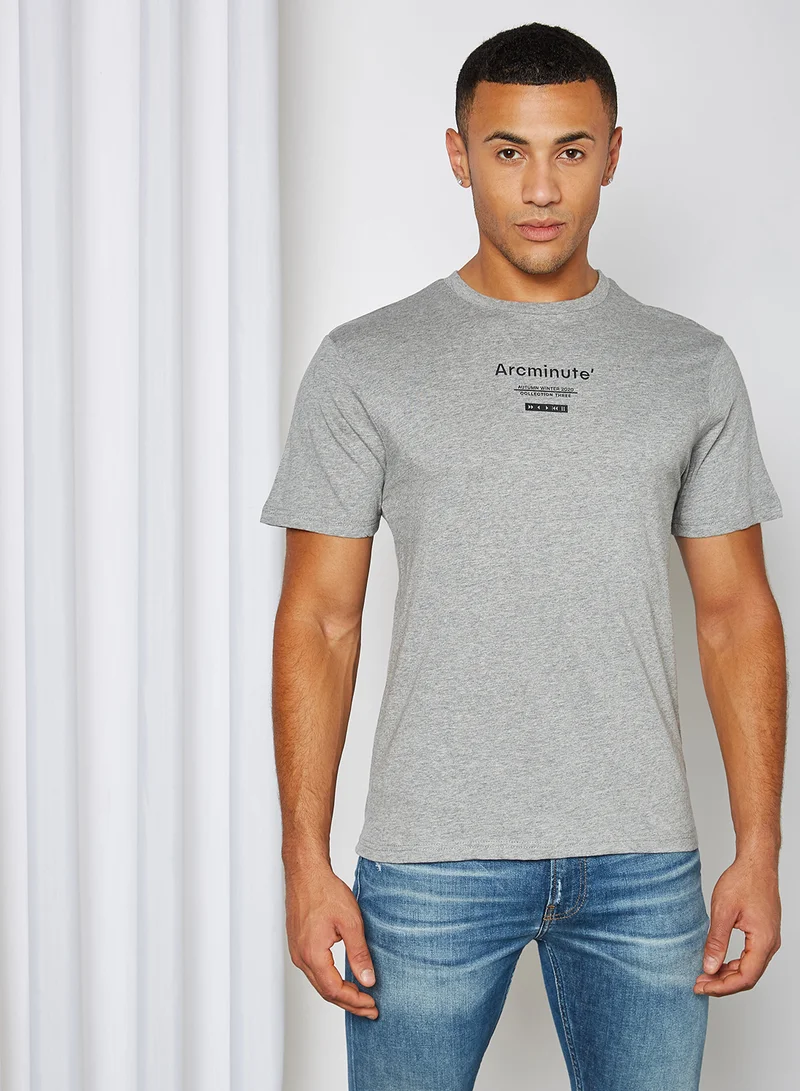Arcminute Brand Logo Short Sleeve T-Shirt Grey Marl