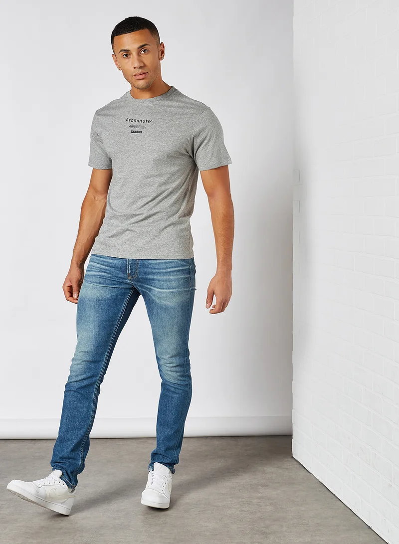 Arcminute Brand Logo Short Sleeve T-Shirt Grey Marl