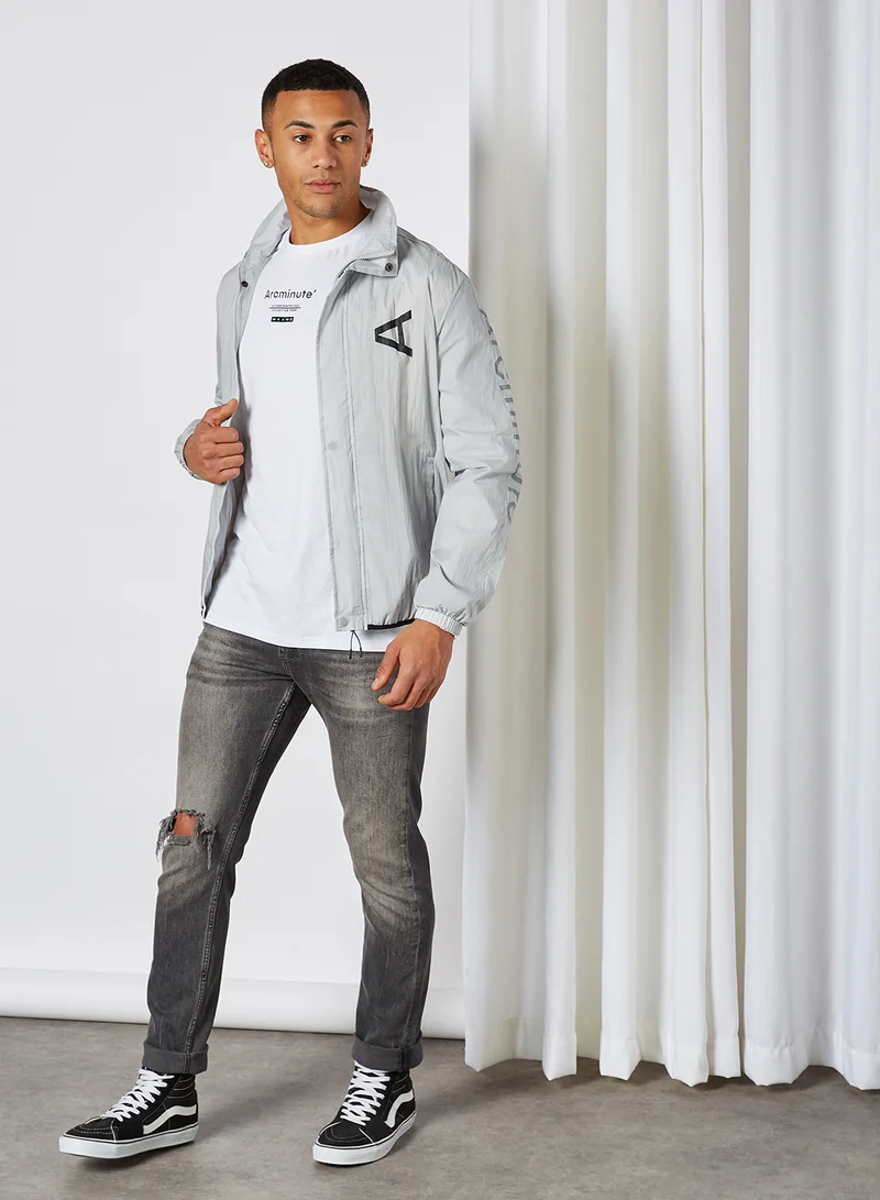 Arcminute Chest Logo Long Sleeve Jacket Light Blue
