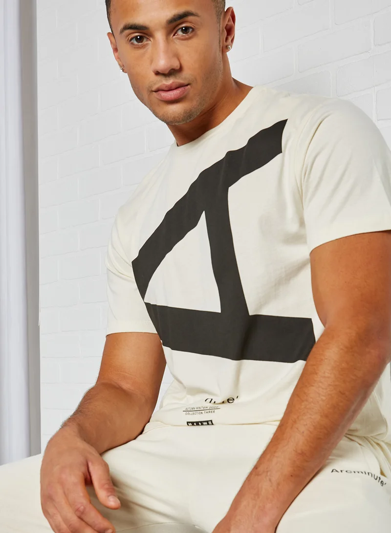 Arcminute Brand Logo Short Sleeve T-Shirt Off White