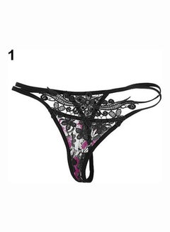 Generic Women Lace Hollow Thongs G-string Briefs Panties Knicker Lingerie Underwear Black  - Image 1