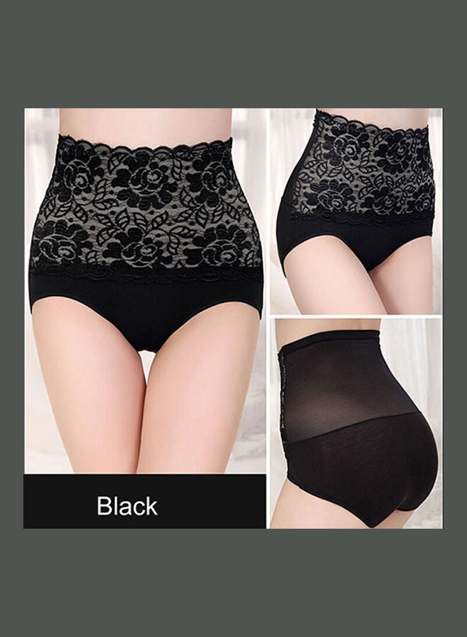 Women's Lace Floral Body Shaper Tummy Control Panties High Waist Underwear Purple  - Image 5