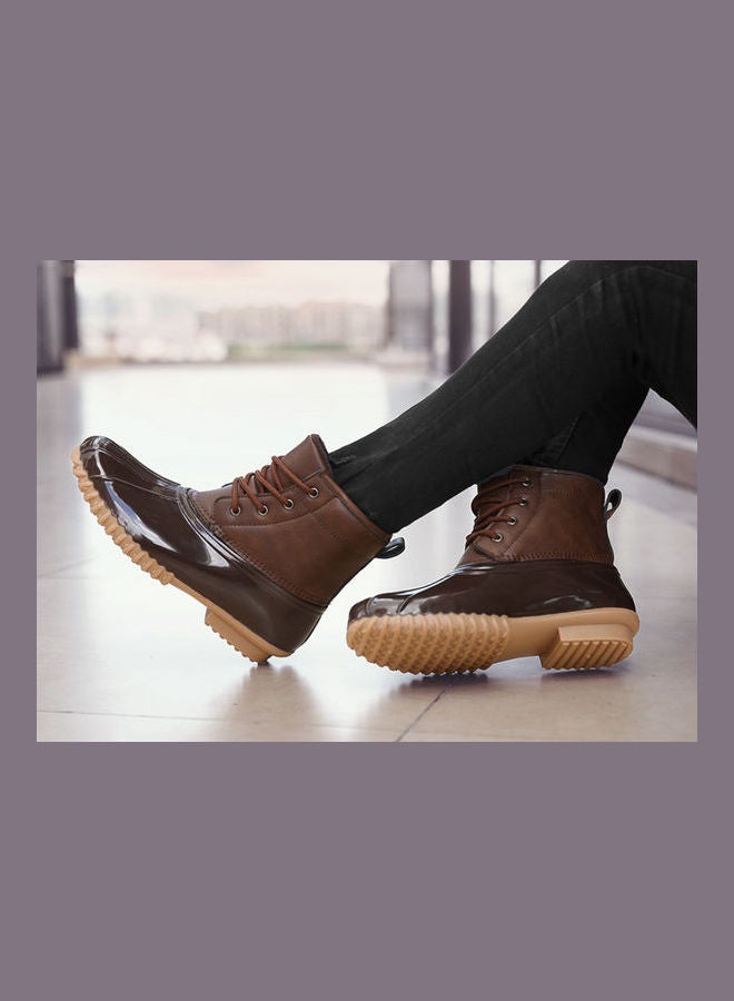 بيوينتي حذاء بوت داك هانتينج خفيف الوزن للغاية للسير على الثلج ومصنوع من الصوف والقطن بني غامق - Image 4